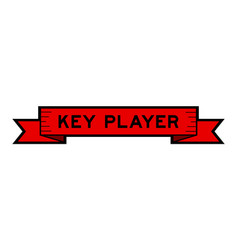 Ribbon Label Banner With Word Key Player In Red