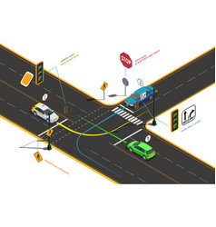 Road Intersection Isometric Concept