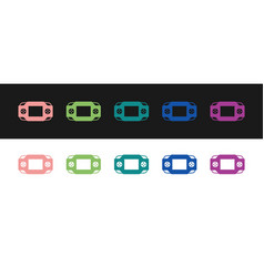 Set Portable Video Game Console Icon Isolated