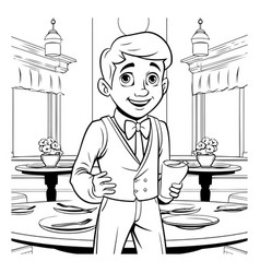 A Waiter With Cup Of Coffee In Cafe