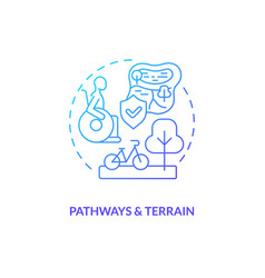 Pathways And Terrain Blue Gradient Concept Icon