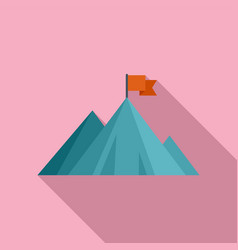 Peak Flag On Mountain Icon Flat Top Career