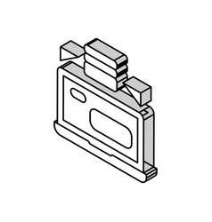 Server Laptop Password Entry Isometric Icon