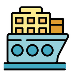 Singapore Sea Ship Icon Flat