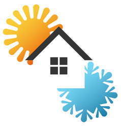 Sun Snowflake And House Air Conditioner Symbol