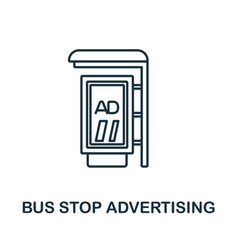 Bus Stop Advertising Line Icon Colored Element