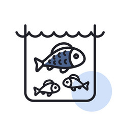 Fish In A Pond Or Aquarium Isolated Icon Farm