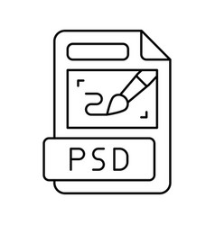 Psd File Format Document Line Icon