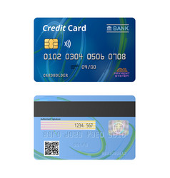 Contactless Bank Credit Card Front And Back View