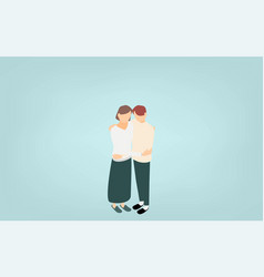 Isometric Skinship Hugging Men And Women