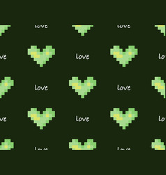 Love Cartoon Character Seamless Pattern On Green