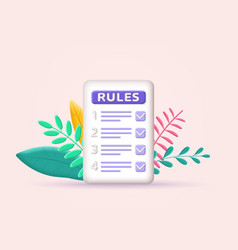 Rules List 3d Icon Regulation Company Compliance