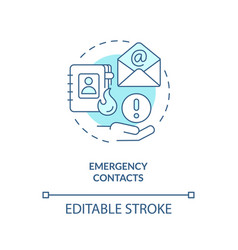 Emergency Contacts Turquoise Concept Icon