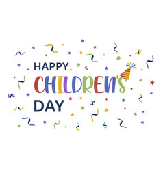 Happy Children Day With Confetti