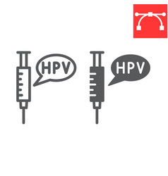 Hpv Vaccine Line And Glyph Icon Vaccination