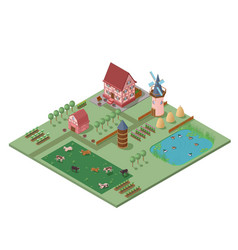 Isometric Agriculture Rural Composition