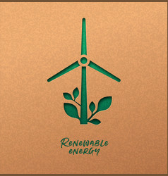 Renewable Energy Cutout Concept Green Wind Mill