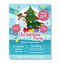 Christmas Poster Template Snowman And Tree