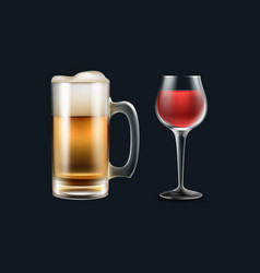 Glass Of Wine And Beer