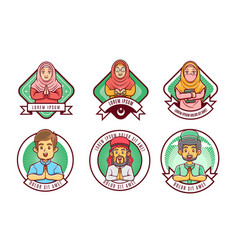 Islamic Moslem Logo Badge Set