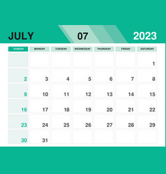 July 2023 Template Calendar 2023 Template