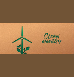 Renewable Energy Cutout Banner Green Wind Mill