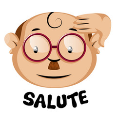 Funny Human Emoji With A Salute Symbol