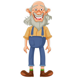 Funny Old Farmer Cartoon Character