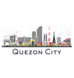 Quezon City Philippines Skyline With Gray