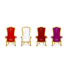 Set Of Different Colored Royal Thrones Realistic