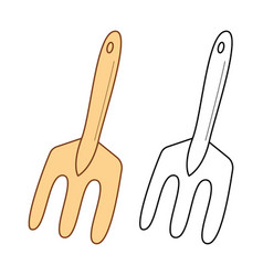 Garden Fork Flat Color And Black White