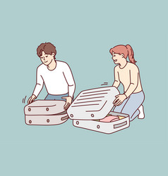 Happy Couple Packing Suitcases