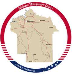 Map Of Montgomery County In Alabama Usa