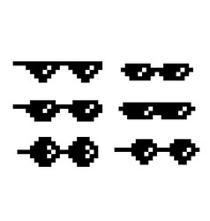 Pixel Glasses Meme Set Funny 8bit Boss Spectacles