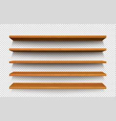 Wooden Store Shelf Realistic 3d Wood Rack