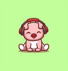 Monkey Sitting Hearing Music Cute Creative Kawaii