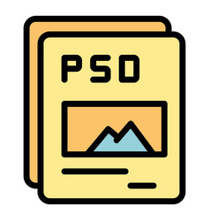 Psd Document Icon Flat