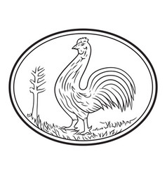 Rooster Hand-drawn Black And White Logo