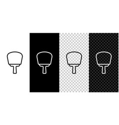 Set Line Korean Hand Fan Icon Isolated On Black