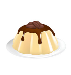 Vanilla Pudding With Chocolate Topping