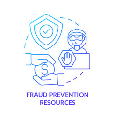 Fraud Prevention Resources Blue Gradient Concept