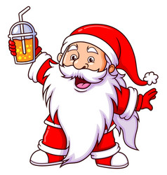 Happy Santa Claus Is Holding And Rising