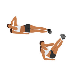 Woman Doing Oblique V Crunch Exercise