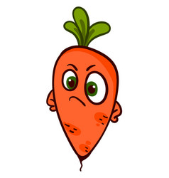 Angry Carrot On A White Background