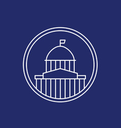 Capitol Building Line Round Icon