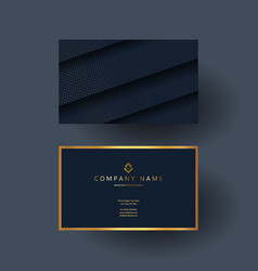 Elegant Business Card Design In Blue And Gold