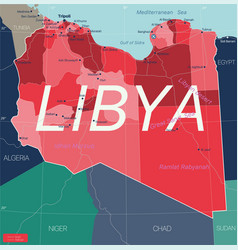 Libya Country Detailed Editable Map