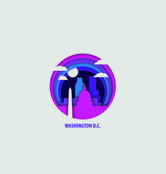 Washington City Origami Paper Isolated