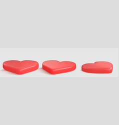 3d Red Heart Podium Set On Transparent Background