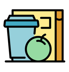 Airplane Dine Icon Color Outline